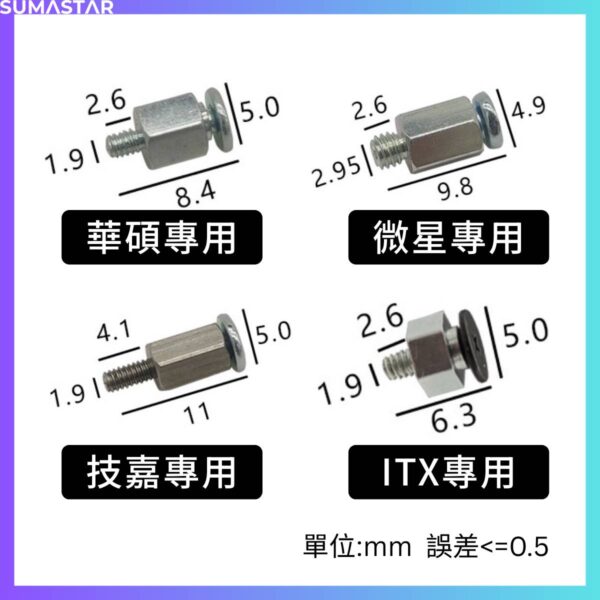 M.2 SSD 硬碟 固定螺絲+銅柱 華碩 技嘉 微星：圖片 2